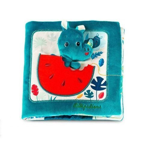 LILLIPUTIENS - Multifunctional mini-cuddly book "Dad, where are you?" Rhinoceros Marius 12 m +