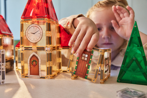 CLEVERCLIXX – Christmas Village Advent Calendar magnetic tiles - 46 el.