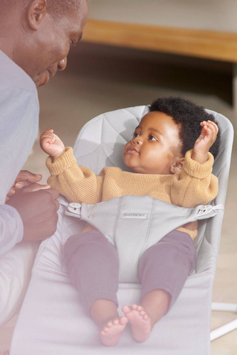 BABYBJÖRN - Bouncer Woven - Light Grey, Petal Quilt