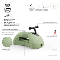 SCOOTANDRIDE - My First Ewolucyjny jeździk pchacz 3w1 6 m+ Olive