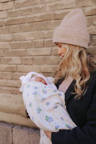 ELODIE DETAILS - Pointelle Blanket, Blueberry Bliss
