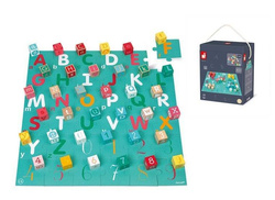 Janod - Wooden blocks with Kubix puzzle Letters and numbers 40 elements 2+