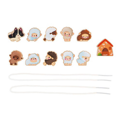 Janod - Threading machine with wooden sheep Farma 2+