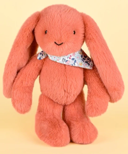 DOUDOU – Lapin Fleurette plush rabbit by Doudou et Compagnie, 35 cm, terracotta