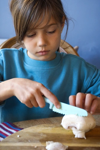 SKÅGFÄ - KLYV Classic Knife for Kids, aqua