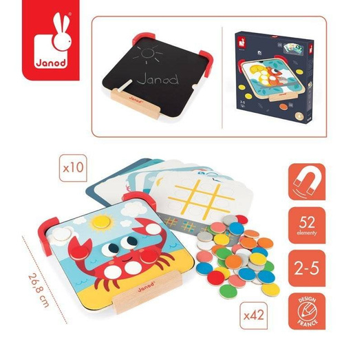 Janod - Wooden magnetic puzzle with blackboard I'm learning colors