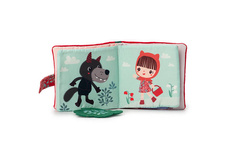 LILLIPUTIENS - Miękka mini-książeczka wielofunkcyjna z silikonowym gryzakiem Czerwony Kapturek 6 m+