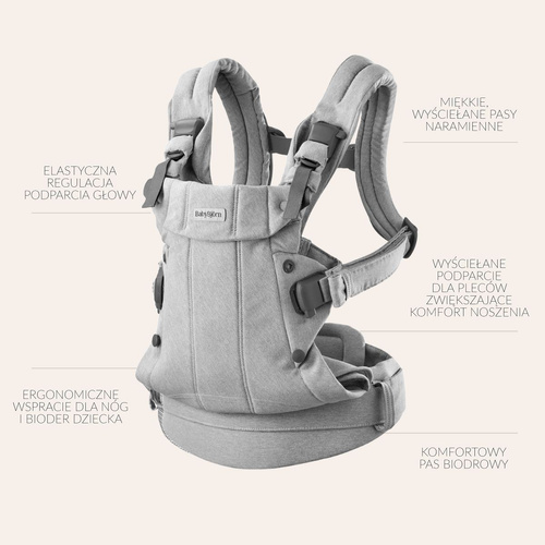 BABYBJORN - Baby Carrier Harmony, Woven, Light grey mélange