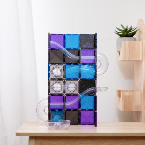 CONNETIX – Magnetic Tiles Ball Run Galaxy Pack - 61 pieces