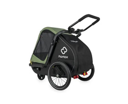Bicycle trailer for a dog - Hamax Pluto M 35 kg - Green / Black