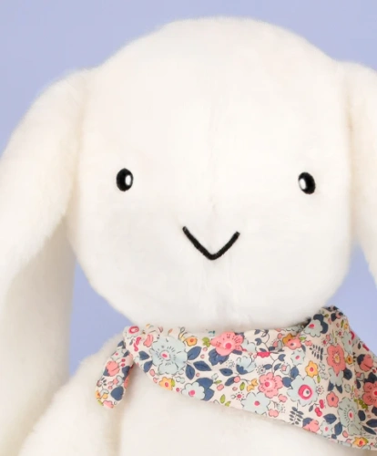 DOUDOU – Lapin Fleurette plush rabbit by Doudou et Compagnie, 50 cm, white