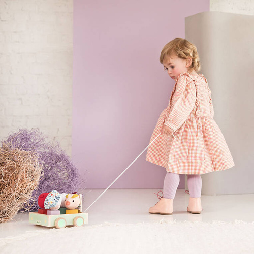 LILLIPUTIENS Drewniany wózek z sorterem do ciągnięcia Wilk Louis 12 m+