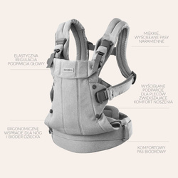 BABYBJORN - Baby Carrier Harmony, Woven, Light grey mélange