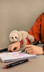 DOUDOU – Podcoll sloth plush slap bracelet, Histoire d'Ours, beige