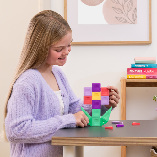 CONNETIX – Magnetic Tiles PRO Build It 4 Ways Flowers Pack - 21 pieces