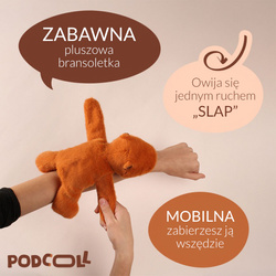 DOUDOU – Podcoll capybara plush slap bracelet, Histoire d'Ours, reddish-brown