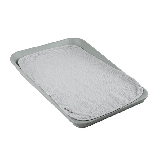 LEANDER - topper for changing mat MATTY™, 2-pack, grey/sage green