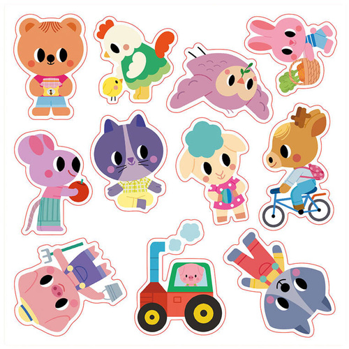 Janod - Creative set Thick reusable stickers My arts & crafts 2+