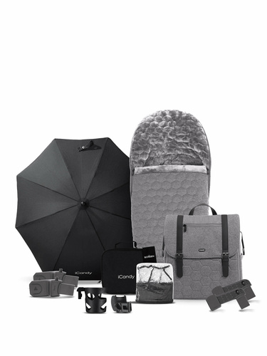 CORE Pushchair and Carrycot Light Grey - Complete Bundle