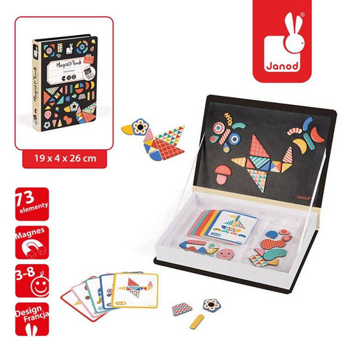 Janod - Magnetic puzzle Funny faces Boy Magnetibook collection 2018