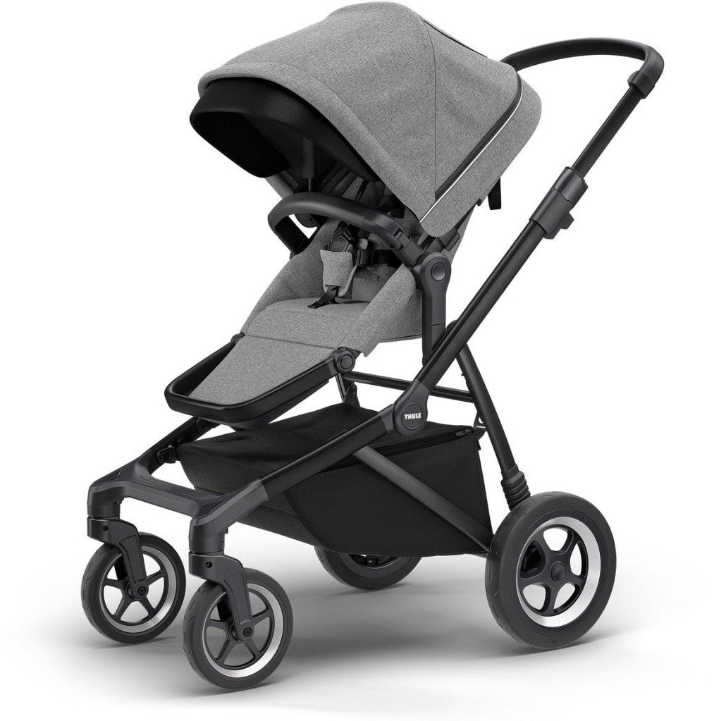 Thule Sleek + Bassinet + Main Seat - Grey Melange on Black