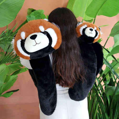 DOUDOU – Histoire d'Ours weighted red panda plush, 50 cm, orange