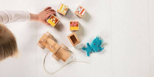 LILLIPUTIENS - Wooden food truck with 4 puzzle pieces Rhino Marius 12 m +