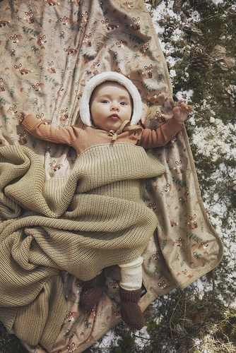 Elodie Details - Wool Knitted Blanket- Pure Khaki