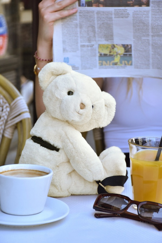 DOUDOU – plush teddy bear shoulder bag, Doudou et Compagnie, ivory