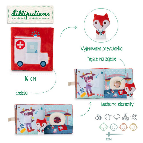 LILLIPUTIENS Activation book with mini-puppet Doctor Alice the fox 12 m+