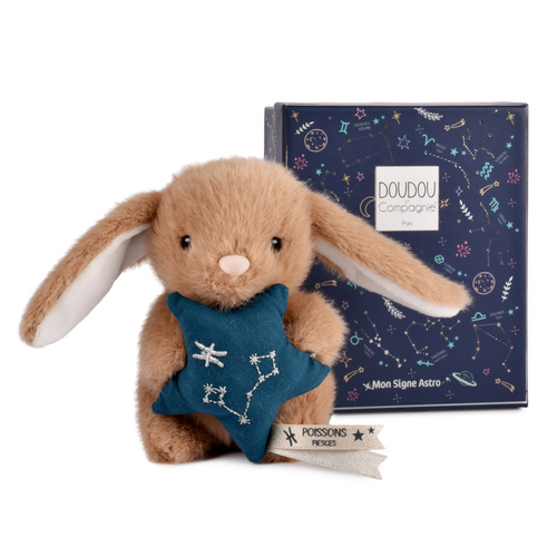 DOUDOU – DOUDOU ASTRO plush rabbit with zodiac sign, Doudou et Compagnie, 12 cm, Pisces