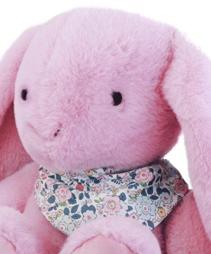 DOUDOU – Lapin Fleurette plush rabbit by Doudou et Compagnie, 50 cm, grenadine pink
