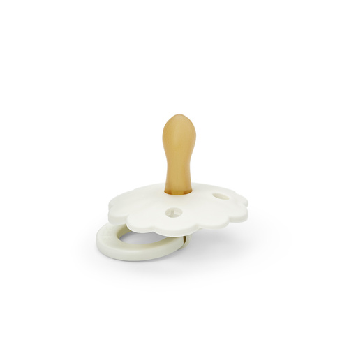 ELODIE DETAILS - Binky Bloom latex pacifier 3 m+, vanilla white