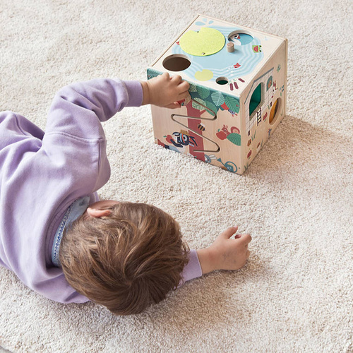 LILLIPUTIENS -Wooden activity cube - Farm 12 m+