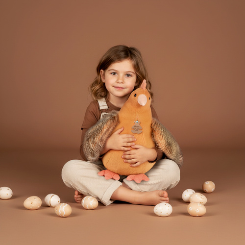 DOUDOU - przytulanka kurka Madame Poule XXL, Histoire d'Ours, 50 cm, orange