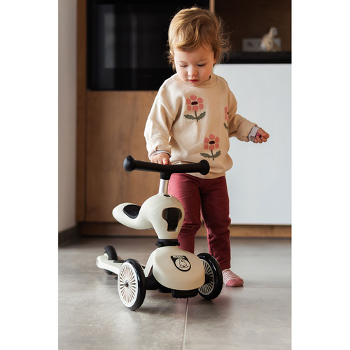 SCOOTANDRIDE - Highwaykick 1 Push and Go 2in1 Ride-on and Scooter with Handle for 1-5 Years, Miffy Ash