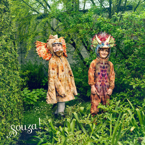 Souza! - Kostium peleryna z kapturem - maską dinozaur Dilofozaur 4-7 lat