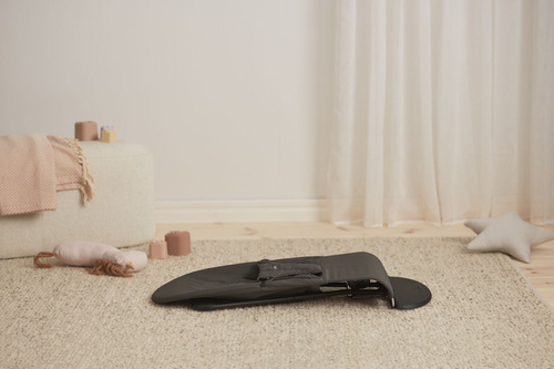 BABYBJÖRN - Bouncer Balance Soft Woven/Jersey Tri Fabric, Dark Grey + Toy Googly Eyes