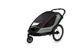 Hamax - Bike trailer for kids COCOON + Jogger wheel , double - Green/black