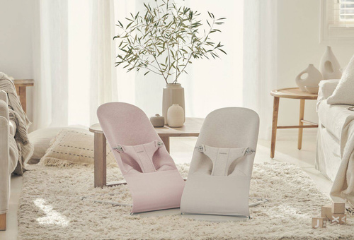 BABYBJORN - Bouncer Bliss - Light grey frame, 3D Jersey, Light pink