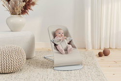 BABYBJORN - Bouncer Bliss - Light grey frame, 3D Jersey, Light beige + Toy Googly Eyes Pastels