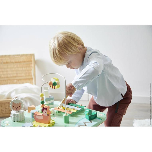 Janod - Multifunctional wooden educational table Meadow 12 m +