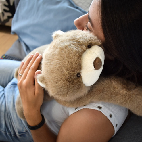 DOUDOU – Podcoll weighted plush teddy bear by Histoire d'Ours, 50 cm, light brown
