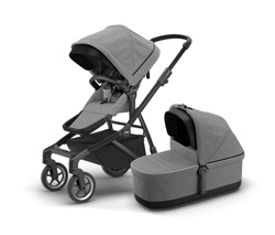 Thule Sleek + Bassinet + Main Seat - Grey Melange on Black 