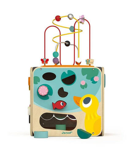 Janod - Multifunctional educational cube with a large loop