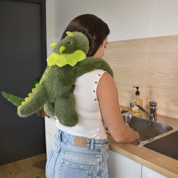 DOUDOU – Podcoll weighted plush dinosaur by Histoire d'Ours, 50 cm, dark green