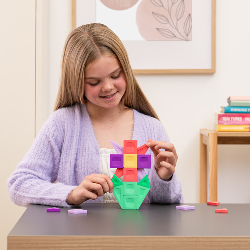 CONNETIX – Magnetic Tiles PRO Build It 4 Ways Flowers Pack - 21 pieces