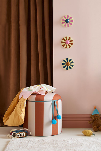 Kid's Concept - Pouffe cylinder with storage, brown