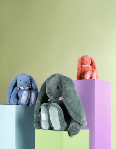 DOUDOU – Lapin Fleurette plush rabbit by Doudou et Compagnie, 25 cm, terracotta
