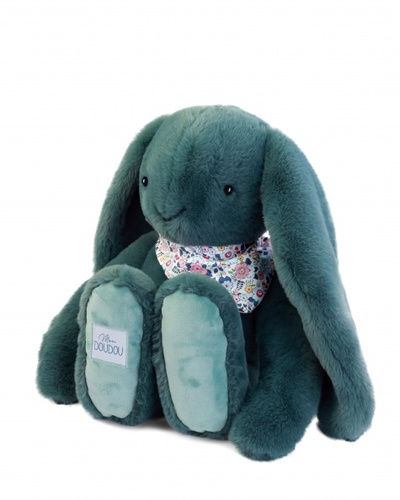 DOUDOU – Lapin Fleurette plush rabbit by Doudou et Compagnie, 50 cm, eucalyptus green